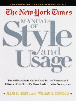 cover image of The New York Times Manual of Style and Usage
